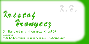 kristof hronyecz business card